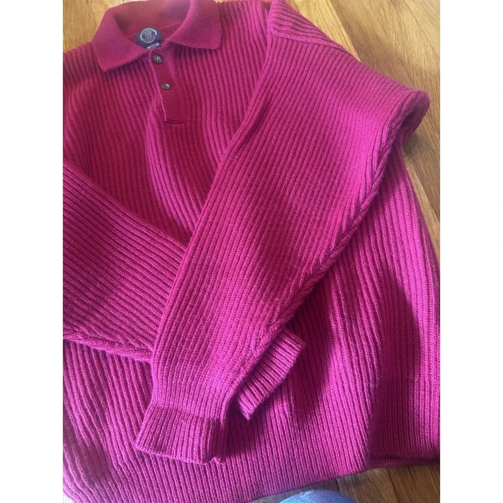 Vintage Gap Men's Collared Wool Red Sweater Pullover Buttons XL 80s/90s‎